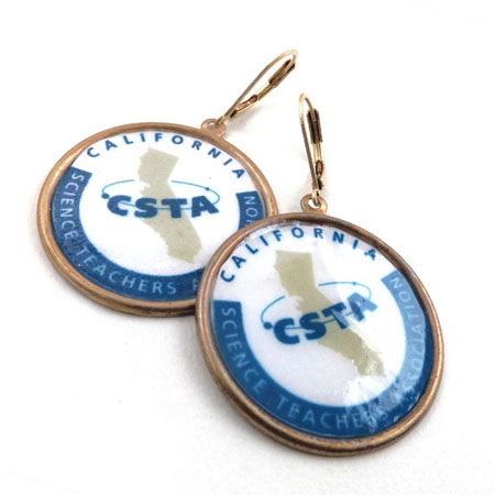 California Science Teachers Assocation logo earrings